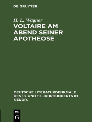 cover image of Voltaire am Abend seiner Apotheose